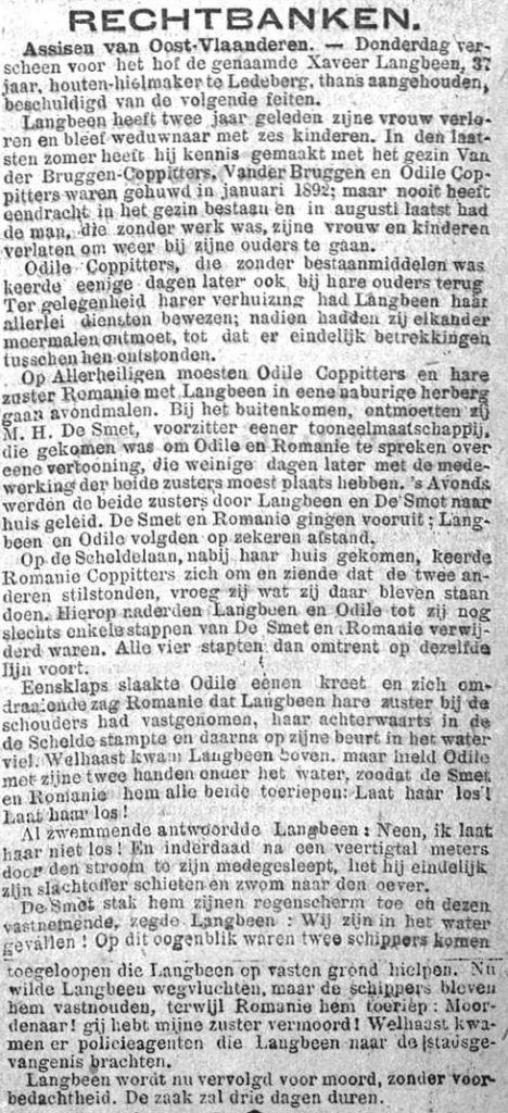 Het Nieuws Van Den Dag,  1 februari 1895 Proces-Langbeen